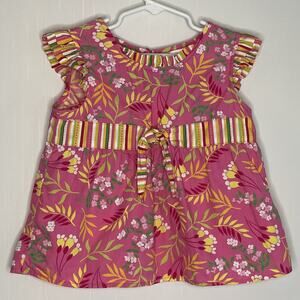 Hanna Andersson Girls Colorful Mixed Print Flutter Top Size 5 110